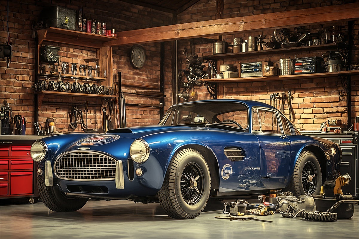 Fathers Day Photo Backdrop Race Car Garage Backdrop UK CSH5-28