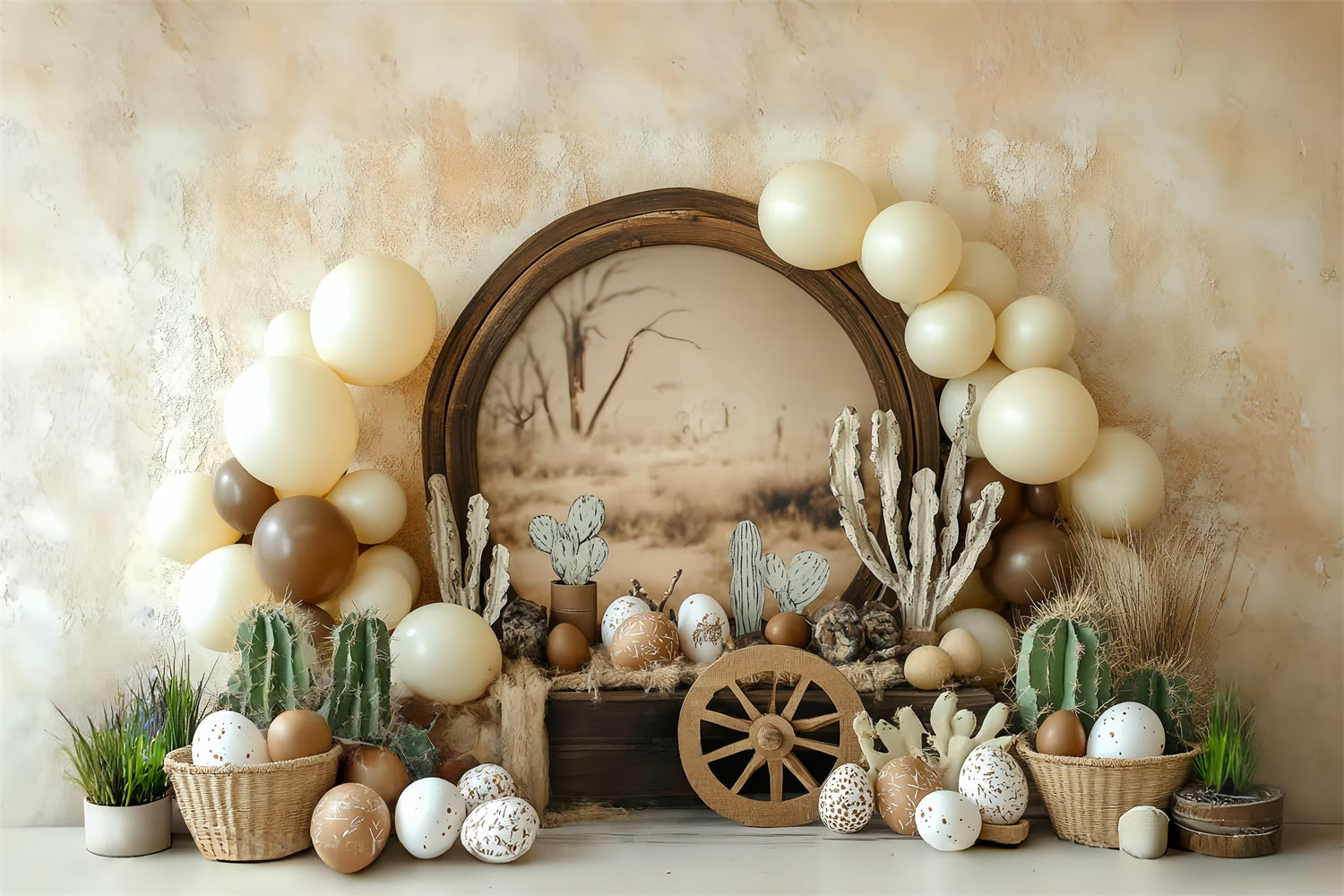 Photography Backdrops For Kids Boho Country Cactus Backdrop UK CSH5-280