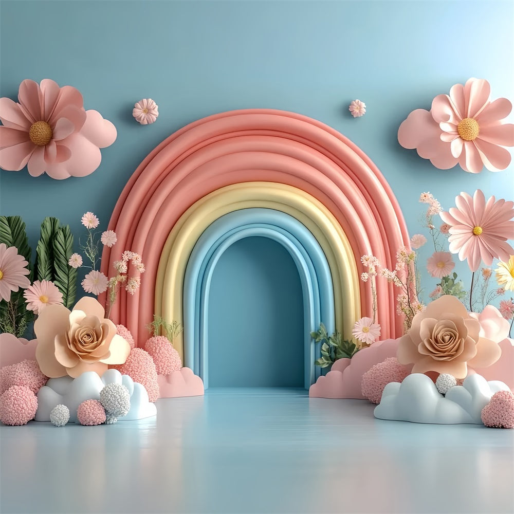 Newborn Backdrops Delicate Arch Floral Pastel Backdrop UK CSH5-285