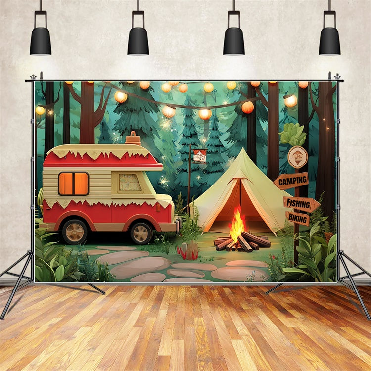 Kids Backdrops Forest Lantern Cozy Tent Backdrop UK CSH5-288