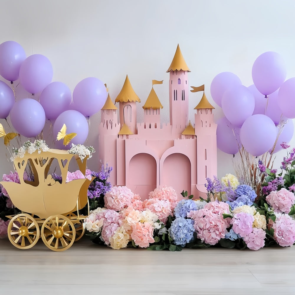 Castle Backdrops Blush Blossom Palace Kids Backdrop UK CSH5-289