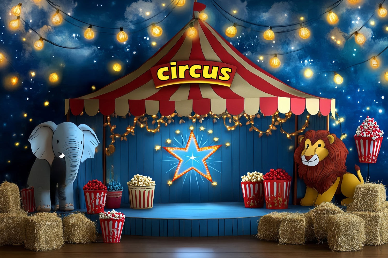 Circus Backdrop Circus Star Night Kids Backdrop UK CSH5-296