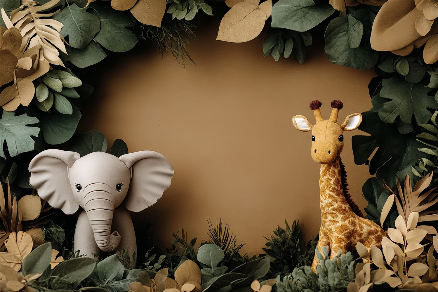 Newborn Photo Backdrop Jungle Leaf Safari Backdrop UK CSH5-308