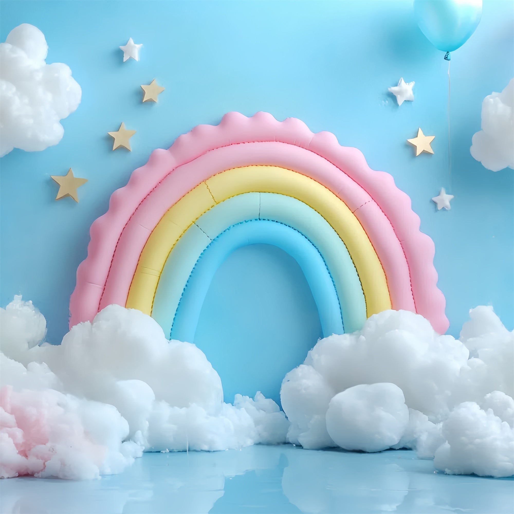 Rainbow Backdrop Balloon Heaven Cloud Kids Backdrop UK CSH5-310