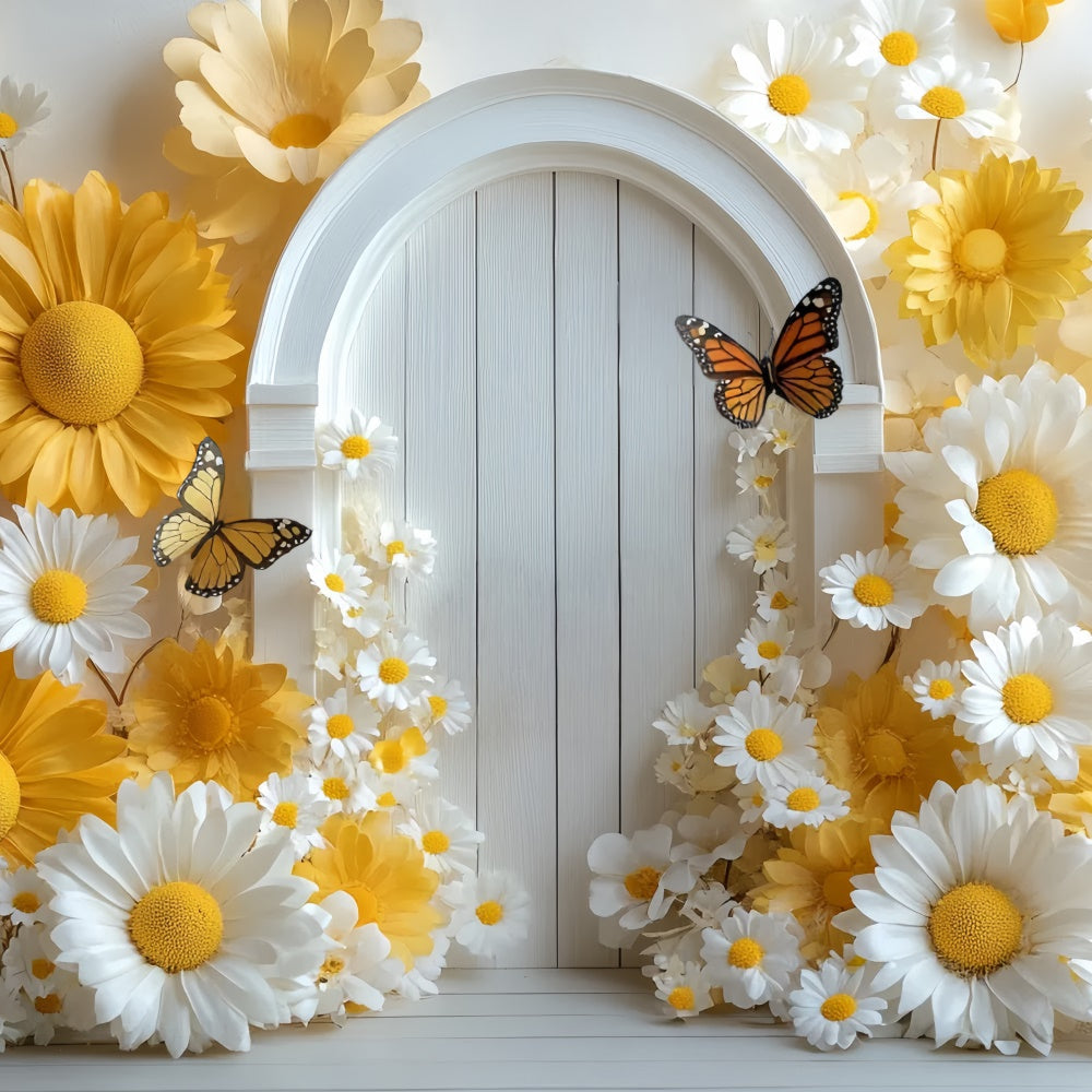 Children Backdrops Yellow Daisy Door Delight Backdrop UK CSH5-312