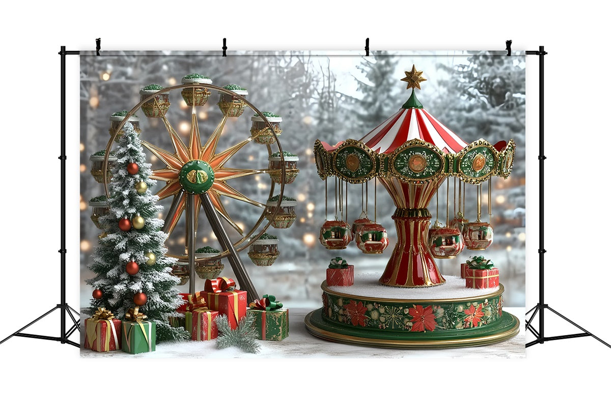Christmas Photo Backdrop Christmas Ferris Joy Kids Backdrop UK CSH5-317