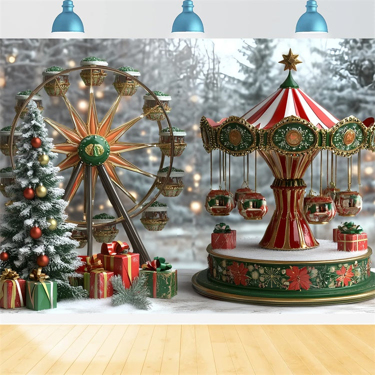 Christmas Photo Backdrop Christmas Ferris Joy Kids Backdrop UK CSH5-317