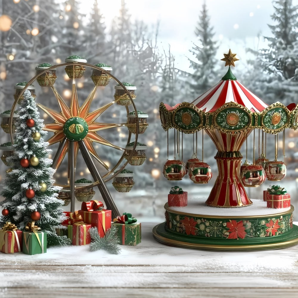 Christmas Photo Backdrop Christmas Ferris Joy Kids Backdrop UK CSH5-317