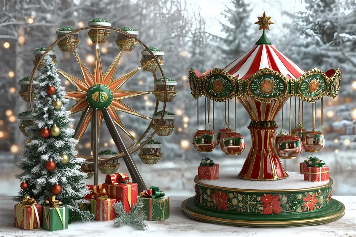 Christmas Photo Backdrop Christmas Ferris Joy Kids Backdrop UK CSH5-317