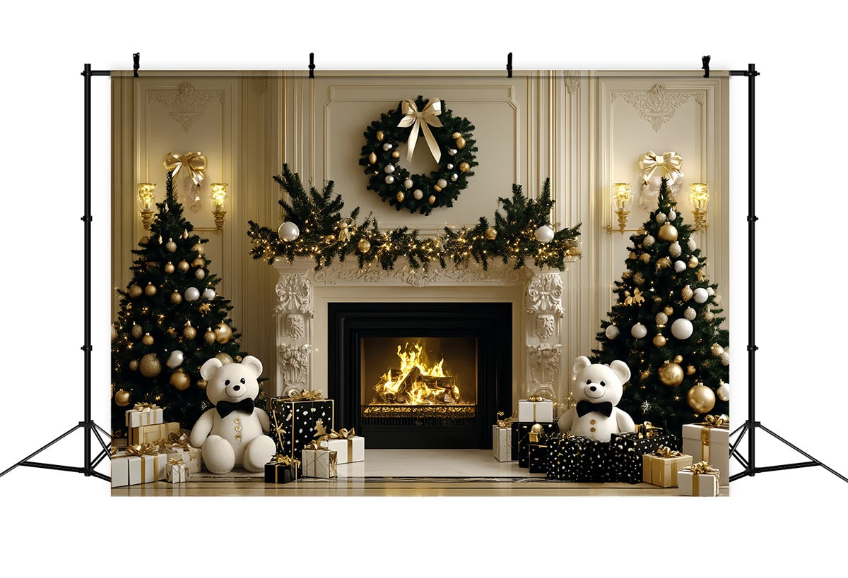 Christmas Backdrop Ideas Cozy Bear Christmas Charm Kids Backdrop UK CSH5-319