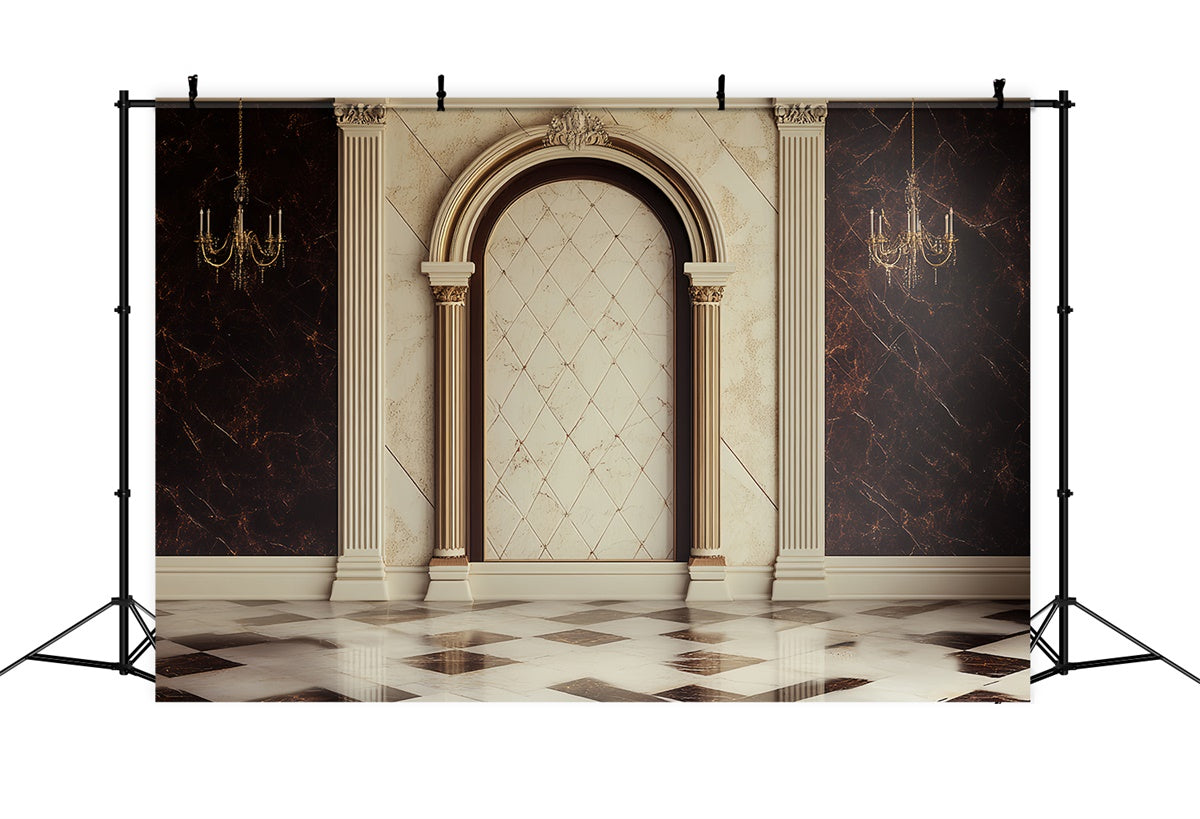 Father's Day Photo Backdrop Beige Marble Arch Backdrop UK CSH5-32