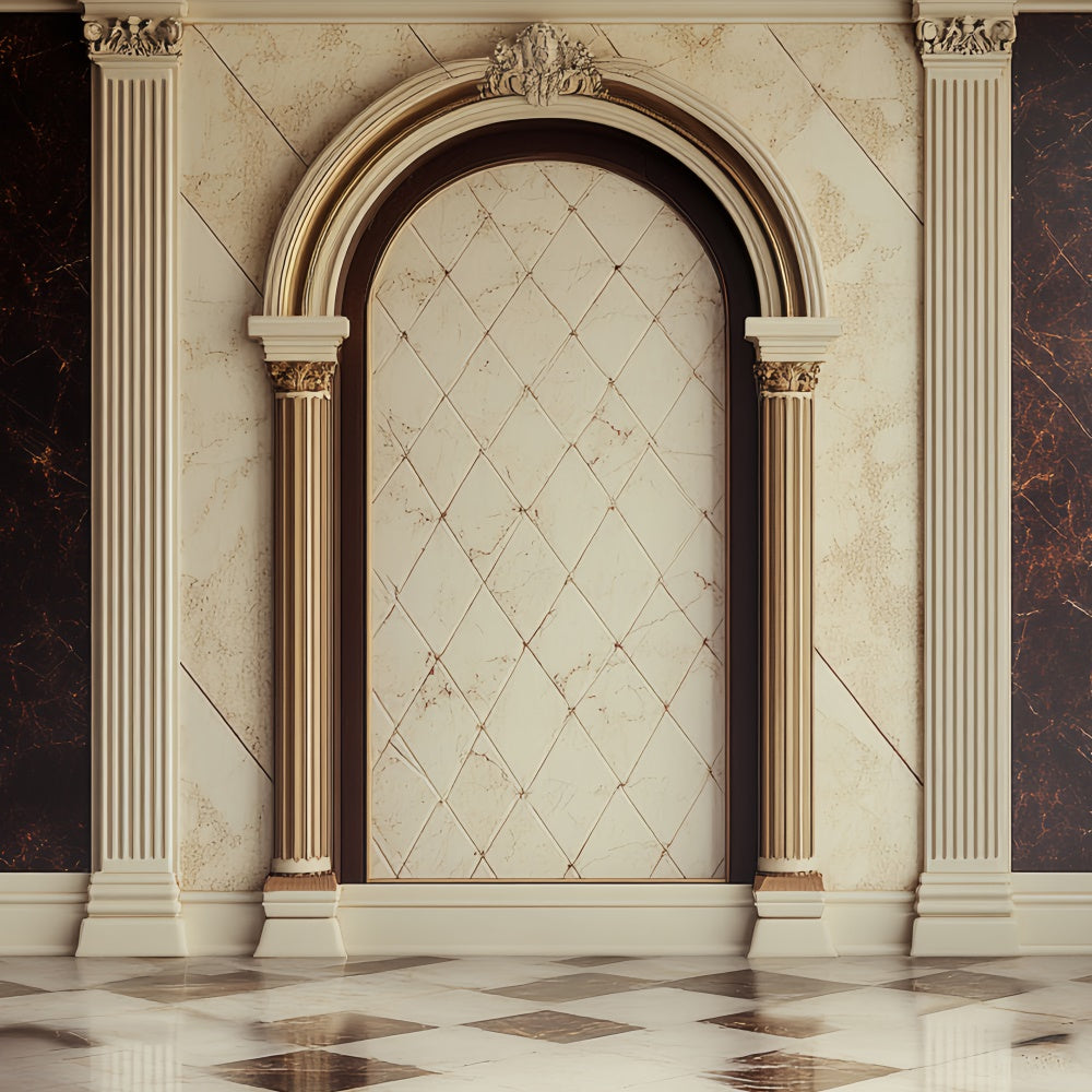 Father's Day Photo Backdrop Beige Marble Arch Backdrop UK CSH5-32