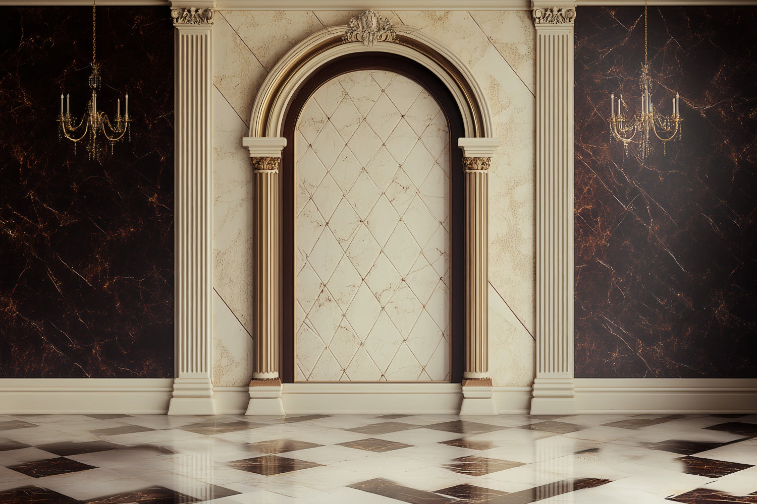 Father's Day Photo Backdrop Beige Marble Arch Backdrop UK CSH5-32