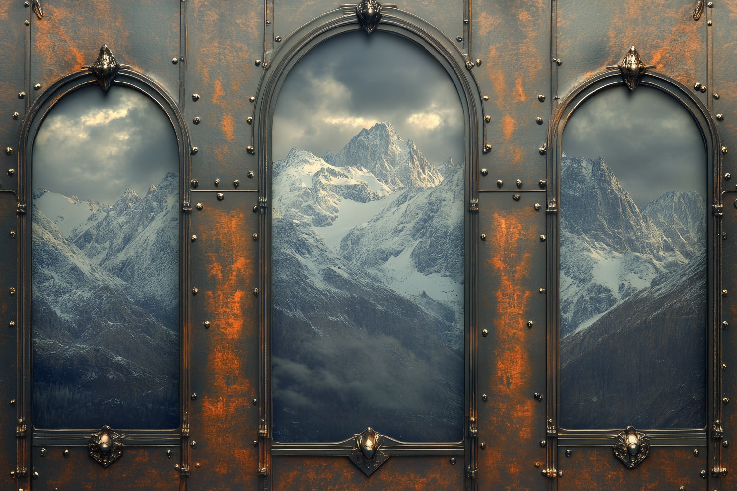 Backdrop Fathers Day Metal Window Mountain Backdrop UK CSH5-38