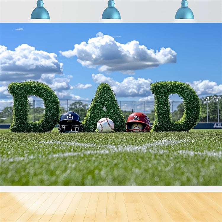 Fathers Day Photo Backdrop Green Turf Baseball Backdrop UK CSH5-47