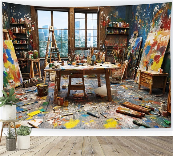 Backdrop Father's Day Artistic Paint Studio Backdrop UK CSH5-50