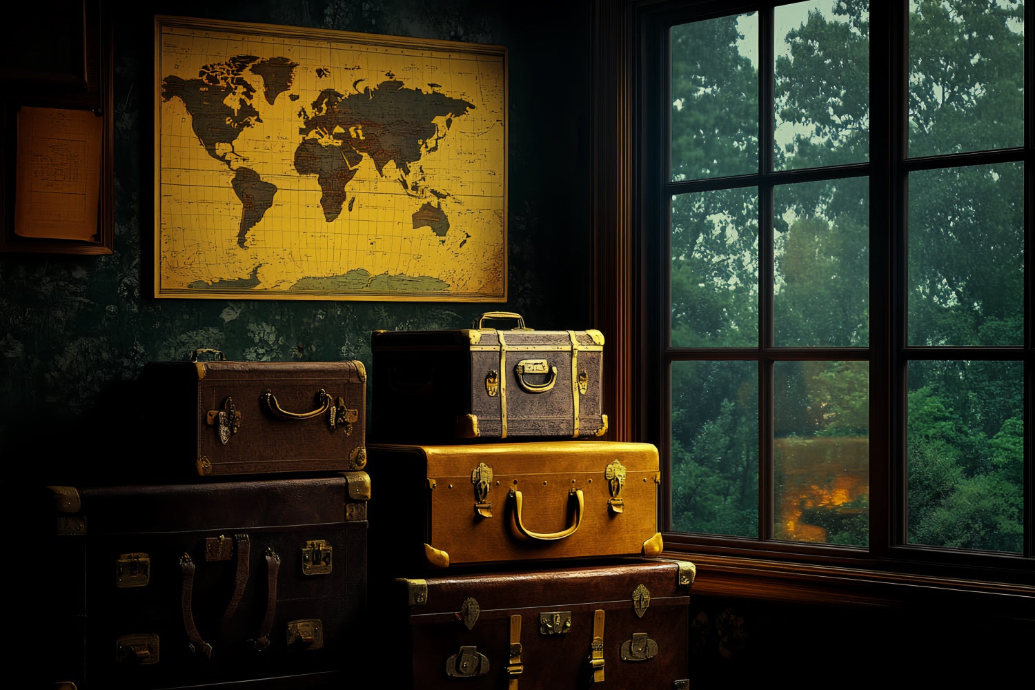 Backdrop Fathers Day Vintage Luggage Window Backdrop UK CSH5-60
