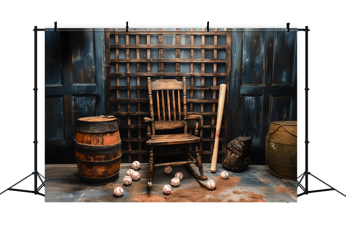 Backdrop Father's Day Wooden Chair Baseball Backdrop UK CSH5-63