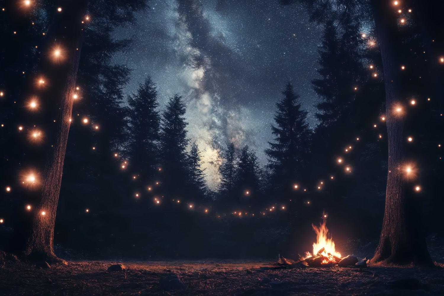 Fathers Day Backdrop Ideas Starry Forest Lights Backdrop UK CSH5-69