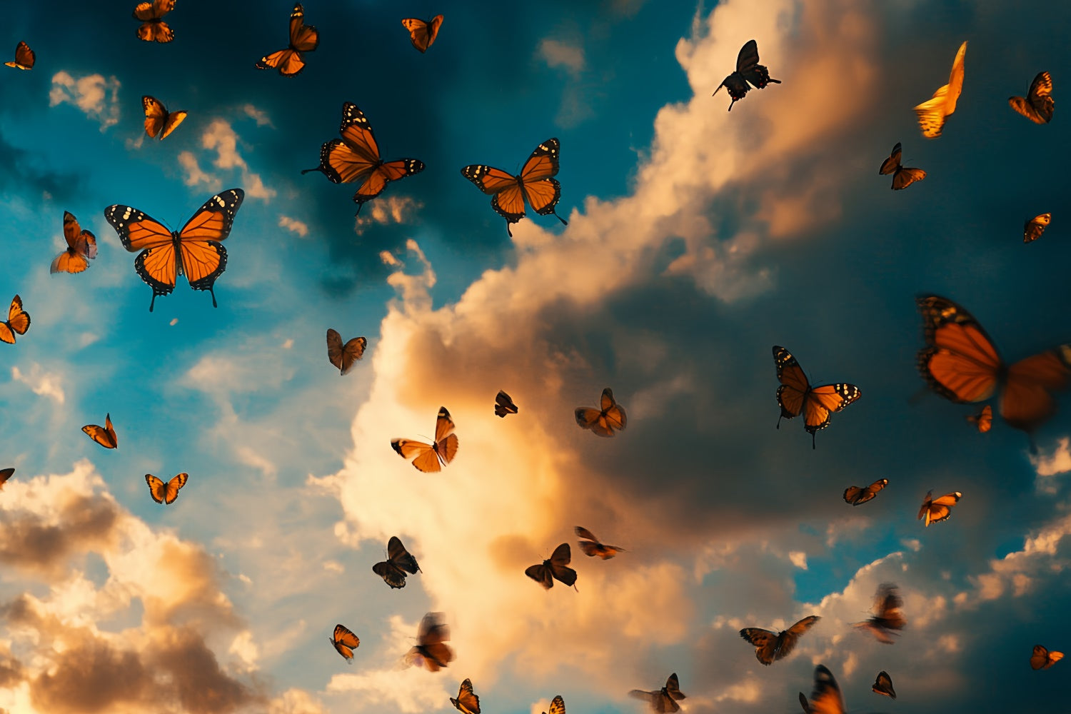 Summer Photo Backdrop Dramatic Clouds Butterfly Backdrop UK CSH5-73