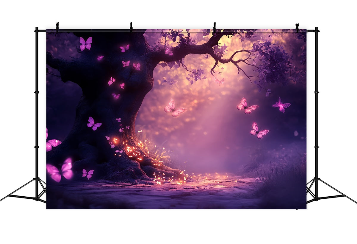 Butterfly Backdrop Glowing Magic Forest Summer Backdrop UK CSH5-75
