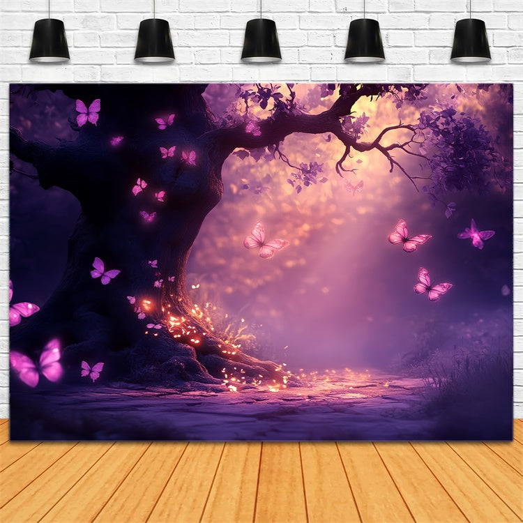 Butterfly Backdrop Glowing Magic Forest Summer Backdrop UK CSH5-75
