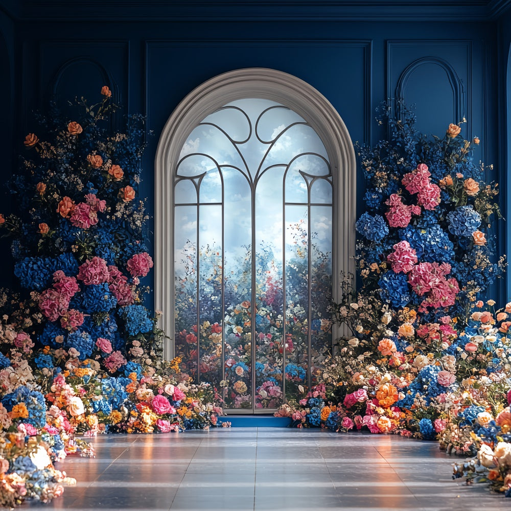 Summer Photo Backdrop Garden Window Archway Backdrop UK CSH5-77