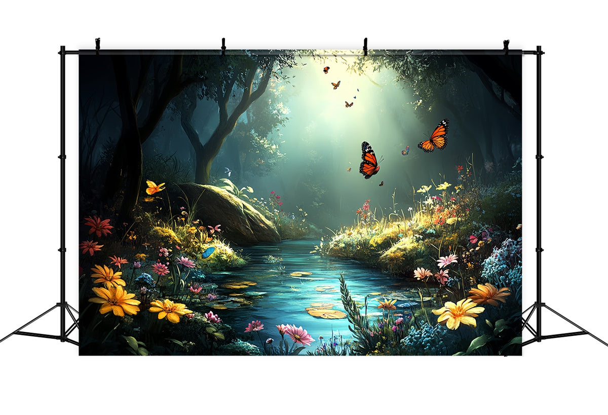 Butterfly Backdrops Enchanted Forest Creek Summer Backdrop UK CSH5-79