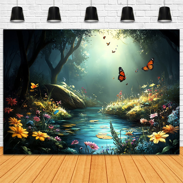 Butterfly Backdrops Enchanted Forest Creek Summer Backdrop UK CSH5-79