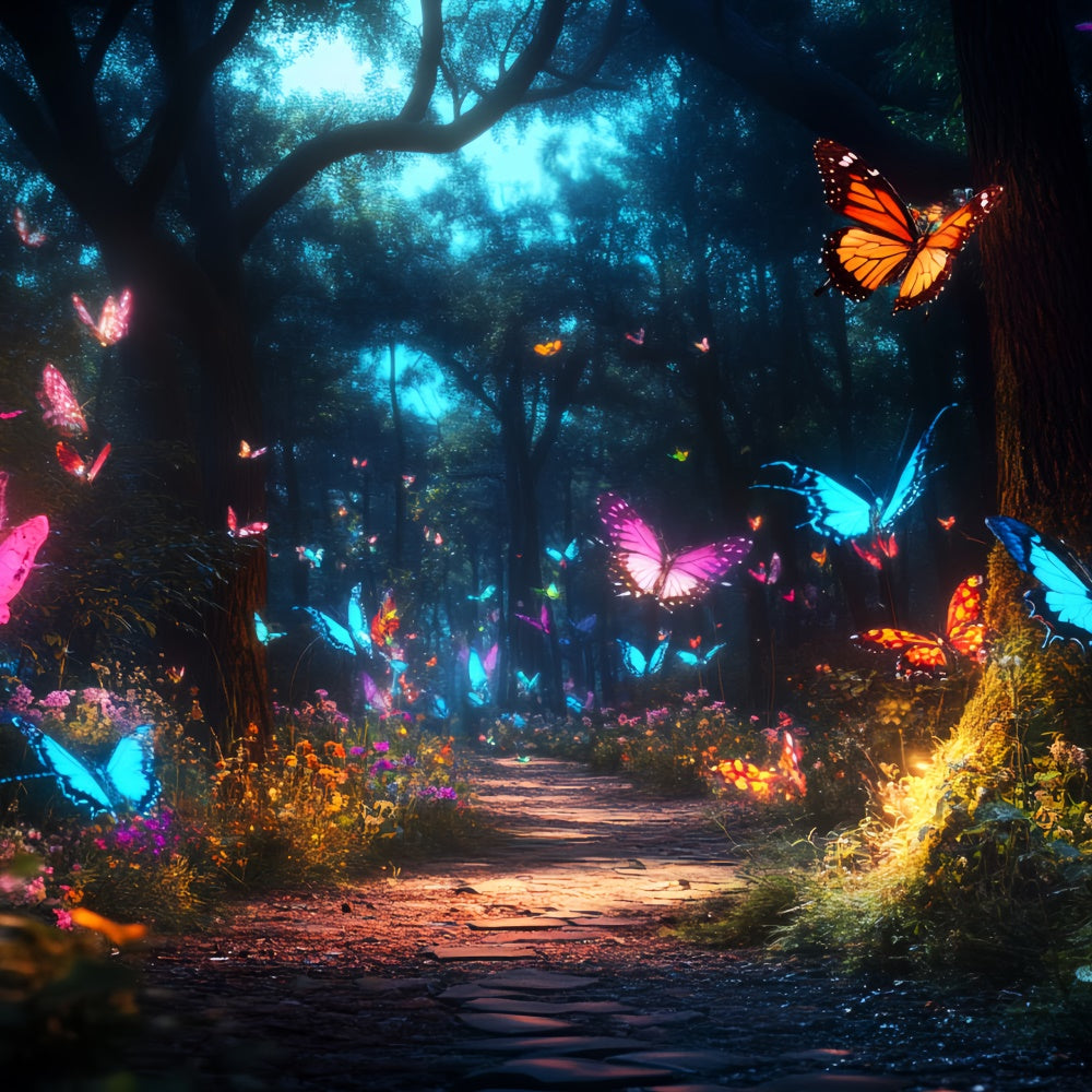Butterfly Backdrops Glowing Forest Trail Summer Backdrop UK CSH5-84