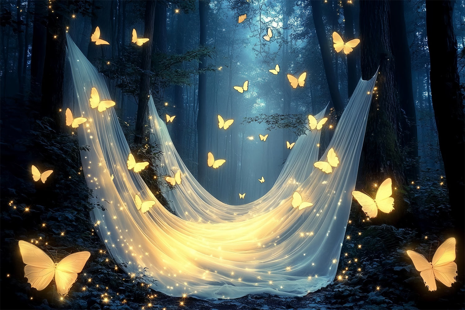 Butterfly Backdrops Magic Glow Forest Summer Backdrop UK CSH5-86