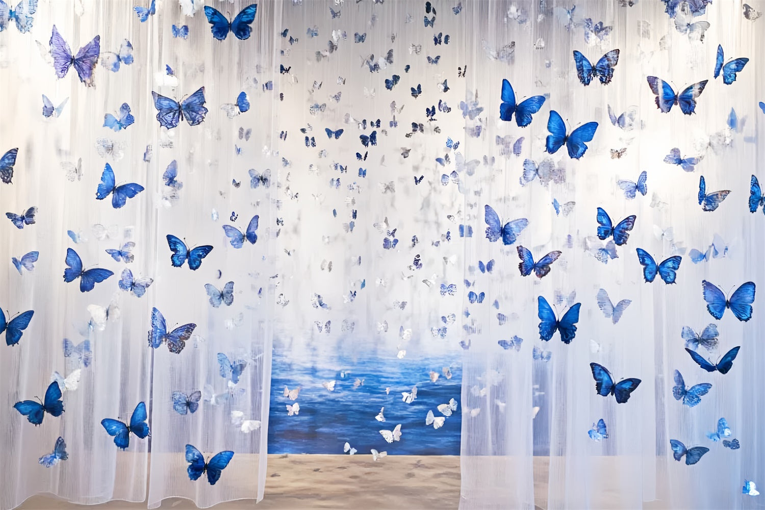 Butterfly Backdrop Flying Blue Butterflies Summer Backdrop UK CSH5-87