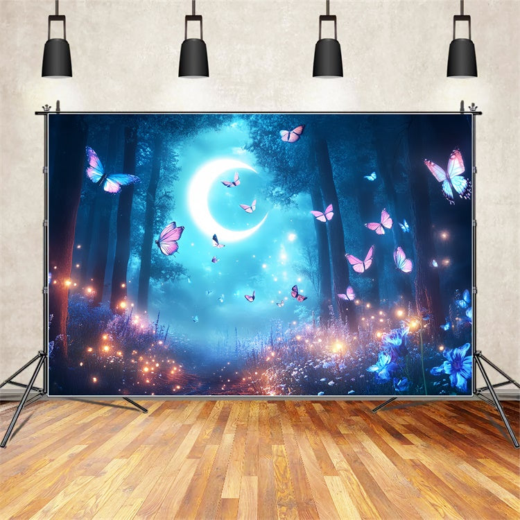 Butterfly Backdrops Crescent Moon Forest Summer Backdrop UK CSH5-89