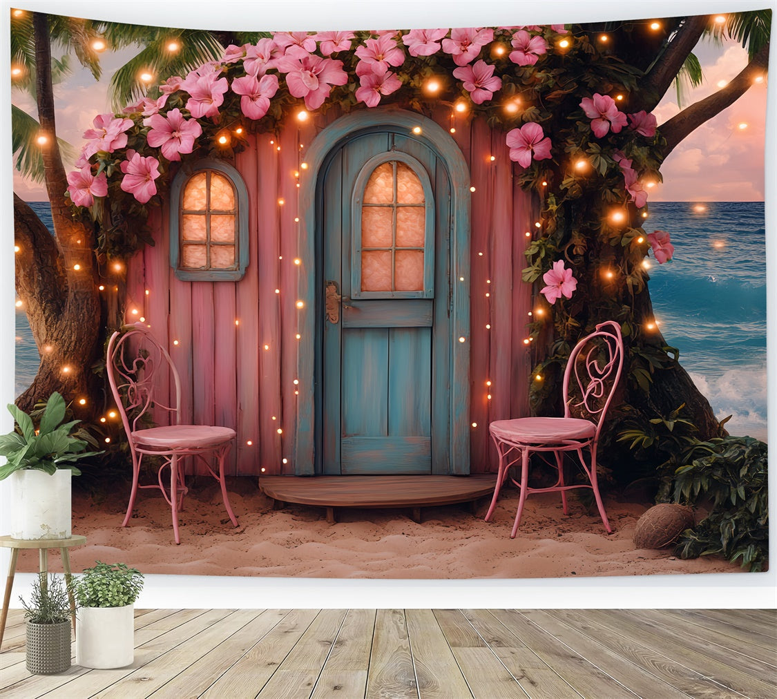 Tropical Photo Backdrop Flower Cottage Summer Backdrop UK CSH5-92