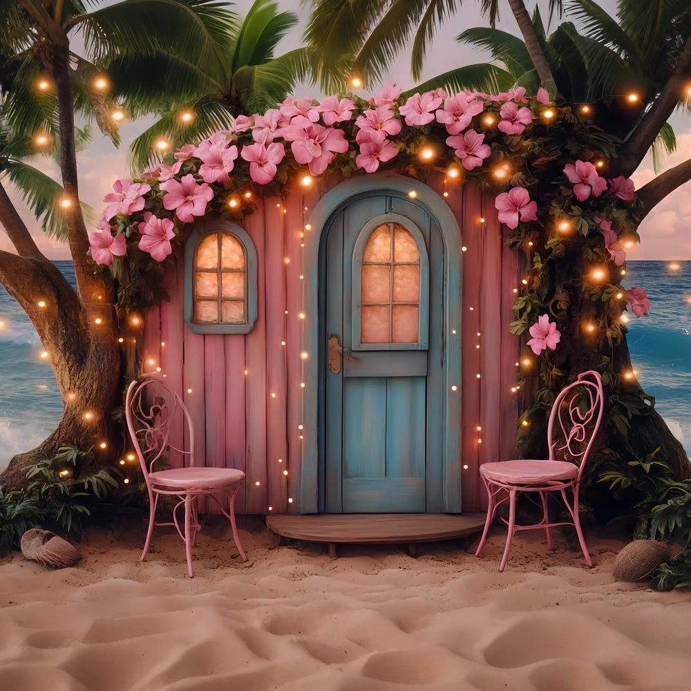 Tropical Photo Backdrop Flower Cottage Summer Backdrop UK CSH5-92
