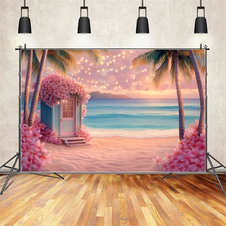 Tropical Backdrop Flowers Cottage Coastline Summer Backdrop UK CSH5-93
