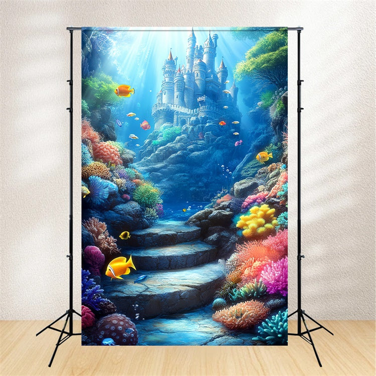 Underwater Backdrop Ocean Palace Magical Summer Backdrop UK CSH5-99