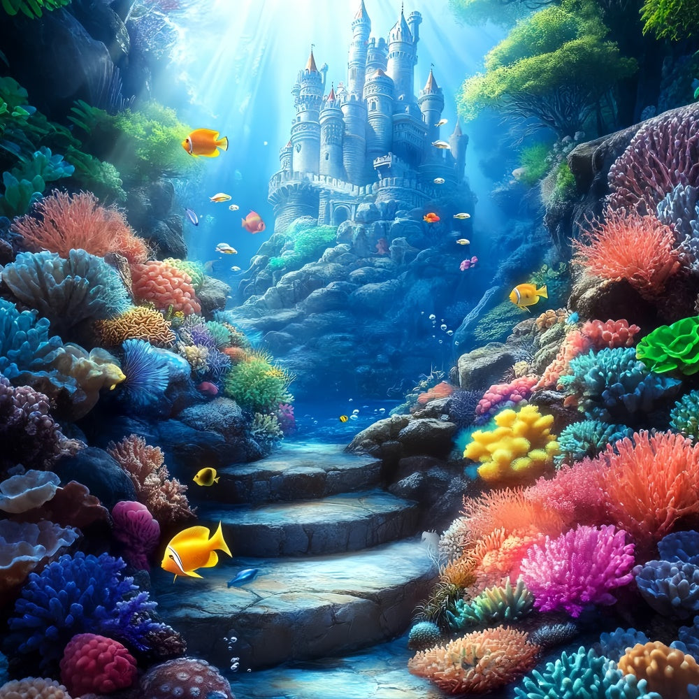Underwater Backdrop Ocean Palace Magical Summer Backdrop UK CSH5-99