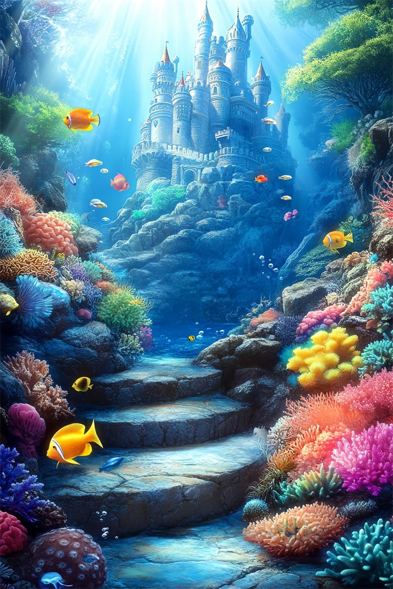 Underwater Backdrop Ocean Palace Magical Summer Backdrop UK CSH5-99