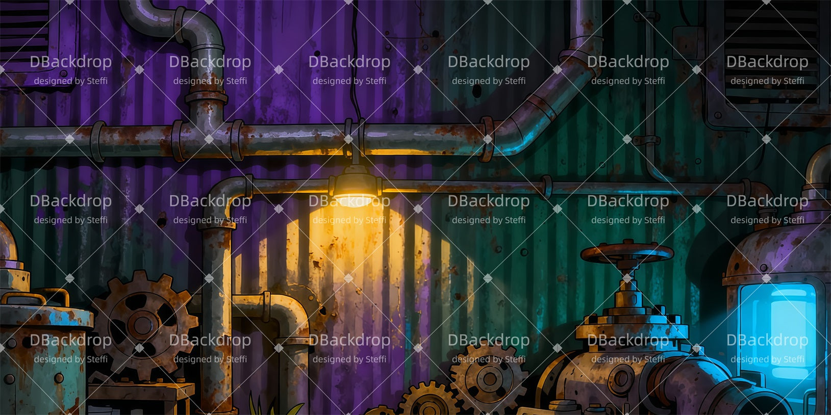 Movie Theater Backdrop Mechanical Laboratory Stage Backdrop UK CSH510-T114