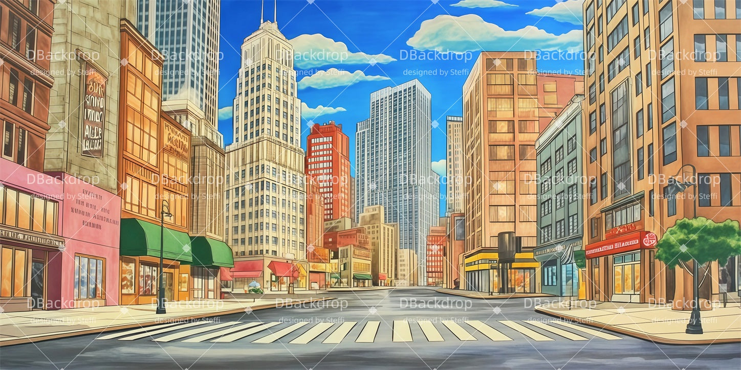 Performance Backdrops Daytime NYC Street Large Stage Backdrops UK CSH510-T28