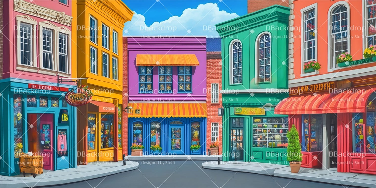 Dance Recital Backdrop Shopping Street Theater Stage Backdrop UK CSH510-T30