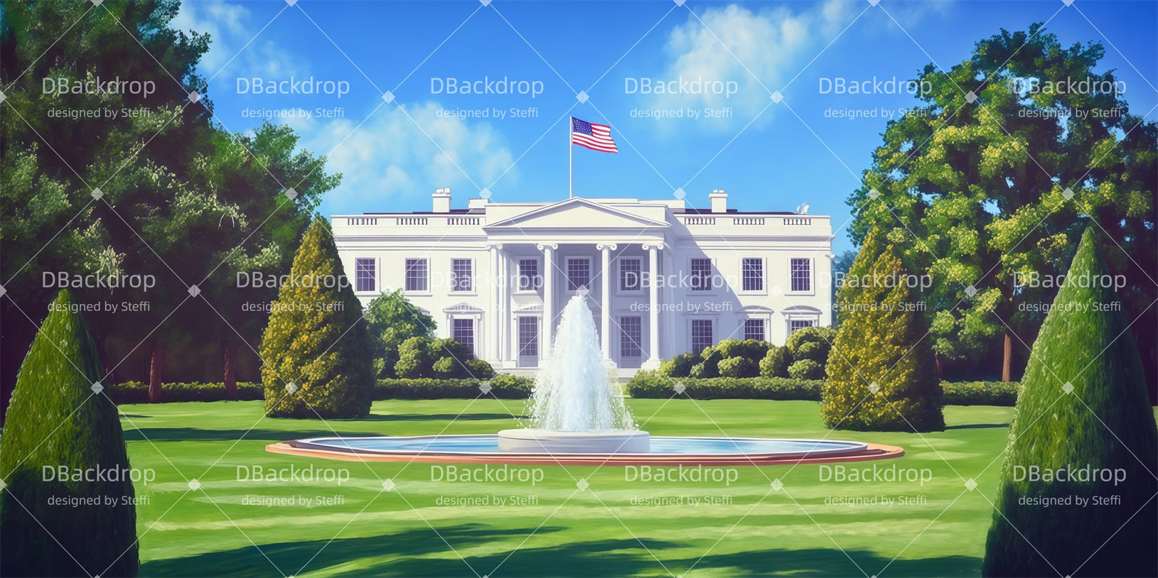 Stage Backdrop White House Garden Dance Stage Backdrop UK CSH510-T33