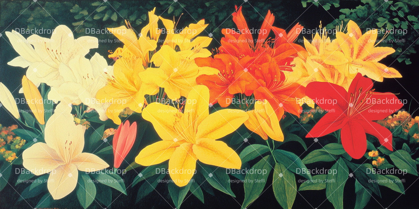 Stage Backdrop Stylized Tropical Flowers Performance Backdrops UK CSH510-T99