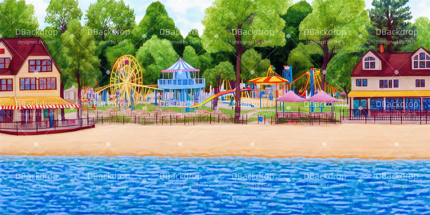 Stage Backdrop Ideas Summer Playground Beach School Play Backdrops UK CSH511-T58