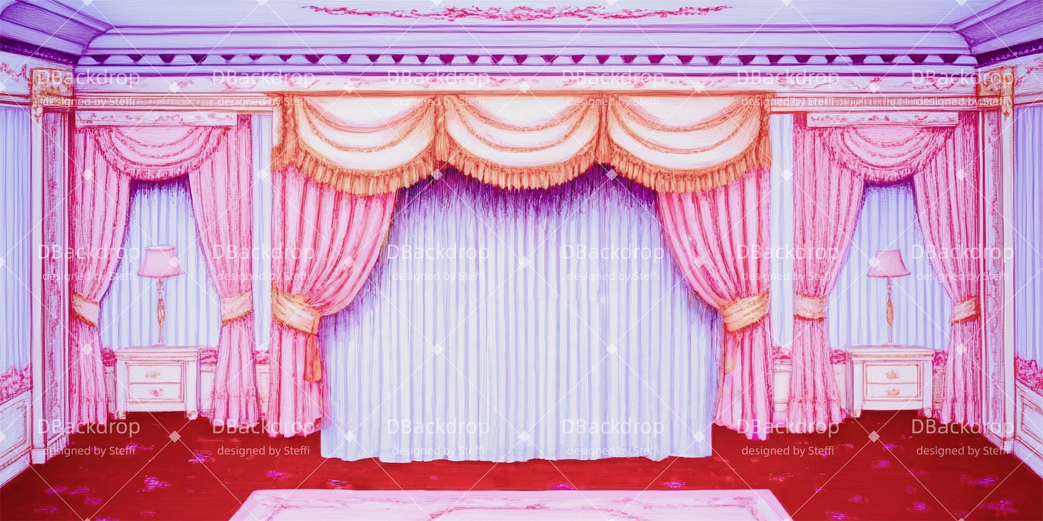 Theater Backdrop Pink Bedroom Stage Backdrops For Sale UK CSH511-T82