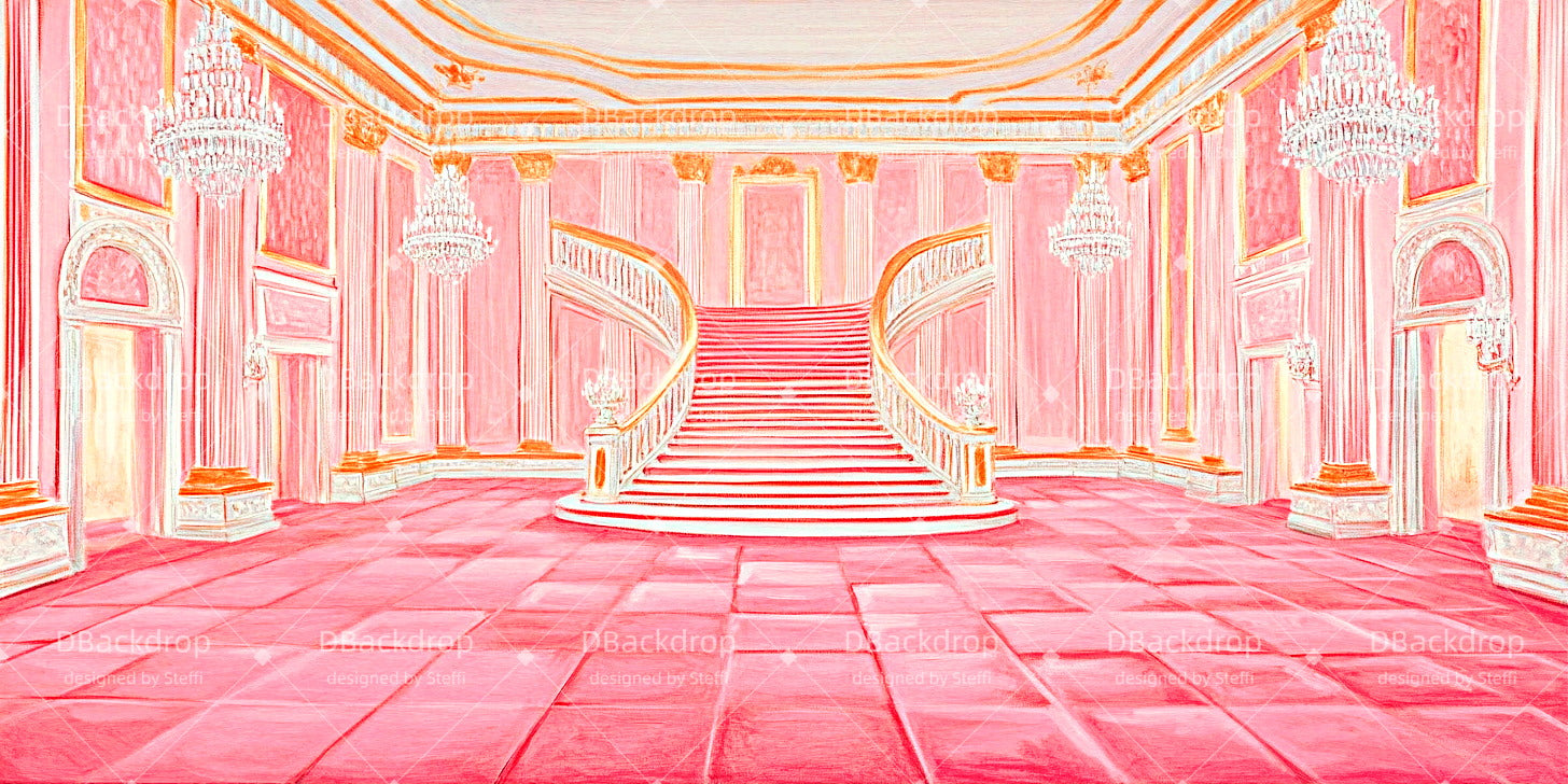 Performance Backdrop Pink Luxury Hall Dance Recital Backdrop UK CSH511-T85