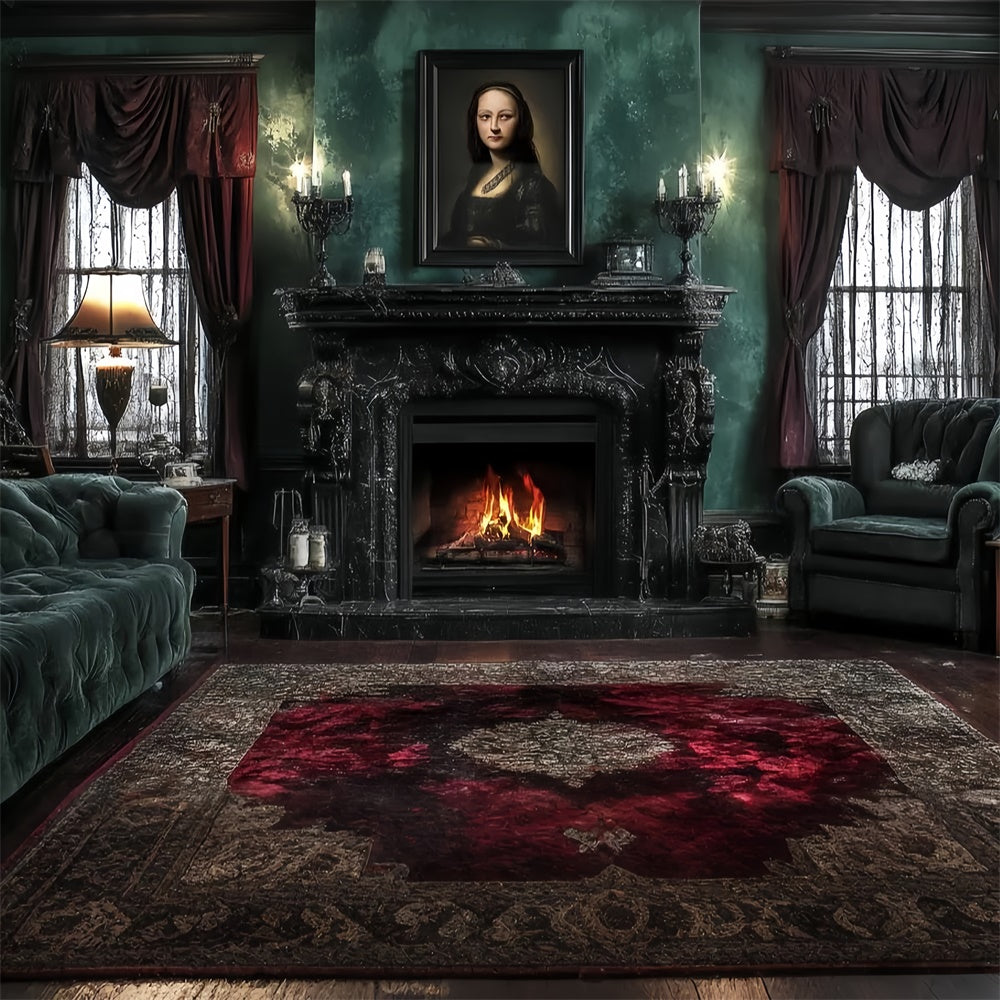 Victorian Backdrops Emerald Fireside Manor Vintage Backdrops UK CSH57-105