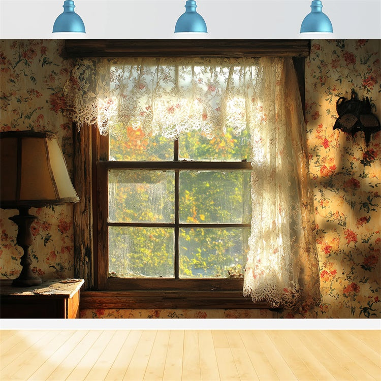 Vintage Studio Backdrop Lace Afternoon Window Backdrop UK CSH57-117