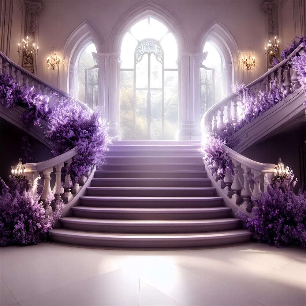 Vintage Backdrops Lavender Staircase Ballroom Backdrop UK CSH57-123